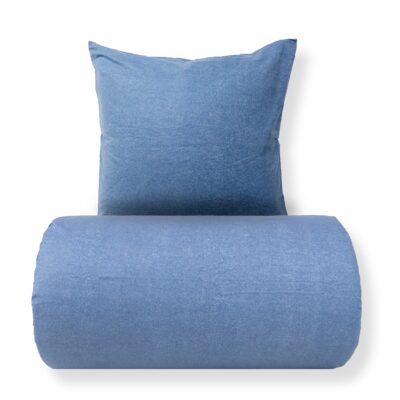 Dobbelt sengetøj 200x220 cm - Bomulds flonel - Blue Melange