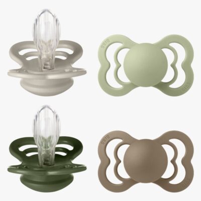BIBS Supreme Sut 4-pak Silikone Str. 2, Sand/Sage/Huntergreen/Dark Oak