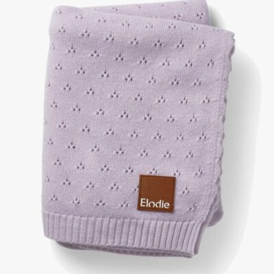 Elodie Pointelle-strikket Tæppe 100x75, Lavender Love