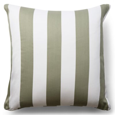 Pudebetræk 60x63 cm - 100% bomuldssatin - Nordic Stripe - Brede olivengrønne striber