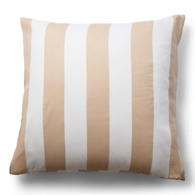 Pudebetræk 60x63 cm - 100% bomuldssatin - Nordic Stripe - Brede naturfarvet striber