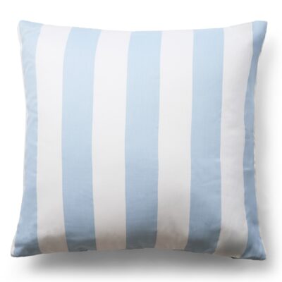 Pudebetræk 60x63 cm - 100% bomuldssatin - Nordic Stripe - Brede lyseblå striber