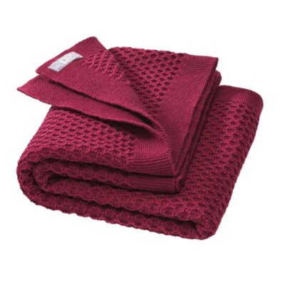 Disana Honeycomb Babytæppe - Merinould - 80x100 cm. - Cassis