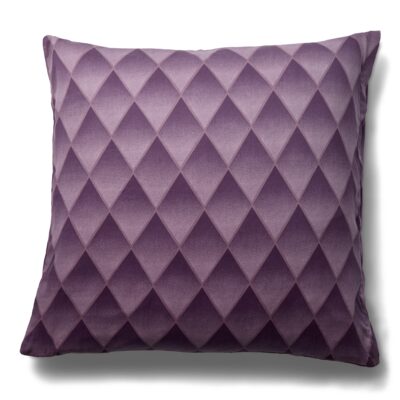 Pudebetræk 60x63 cm - 100% bomuldssatin - Lilla 3D harlekinmønster