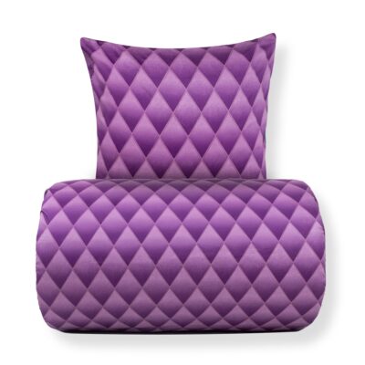 Sengetøj 140x200 cm - 100% bomuldssatin - Lilla 3D harlekinmønster