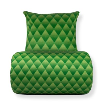 Dobbelt sengetøj 200x220 cm - 100% bomuldssatin - Grønt 3D harlekinmønster