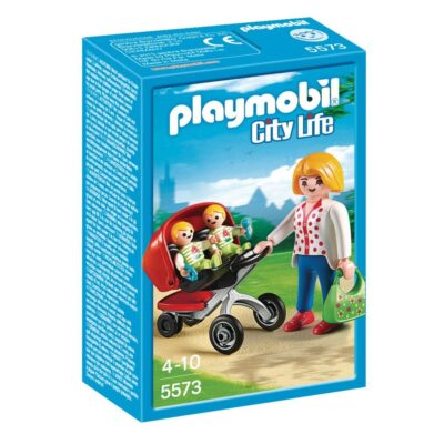 Playmobil City Life - Mor Med Tvillingeklapvogn - 5573 - 15 Dele