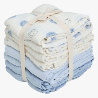Pippi Tæppe/ Stofble i Musselin 8-pak, Celestial Blue