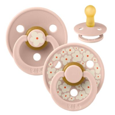 BIBS Rund Colour Sut - 2-Pak - Str. 2 - Naturgummi - Jasmine Studio - Blush/Blush