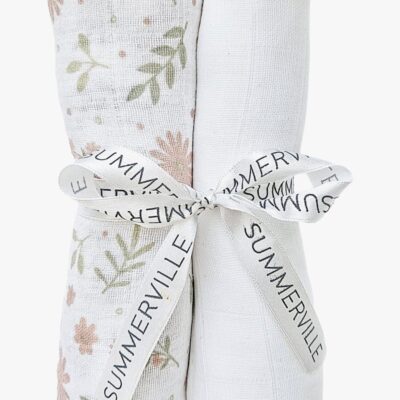 Summerville Organic Musselin Tæppe 2-pak, Blossom