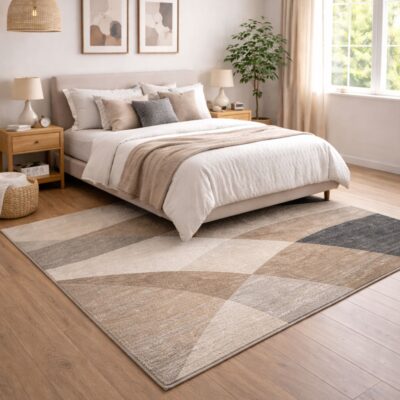 Gulvtæppe - 140x200 cm - Beige med mønster - Thales - Nordstrand Home