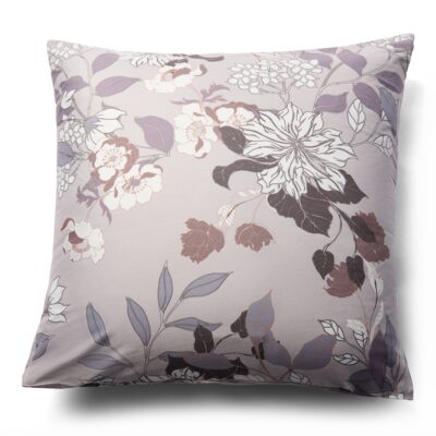 Pudebetræk 60x63 cm - Microfiber - Brunt blomstret print