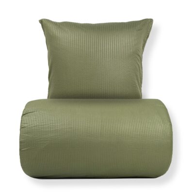 Dobbelt sengetøj 200x220 cm - Bæk og bølge - Microfiber - Grøn krep