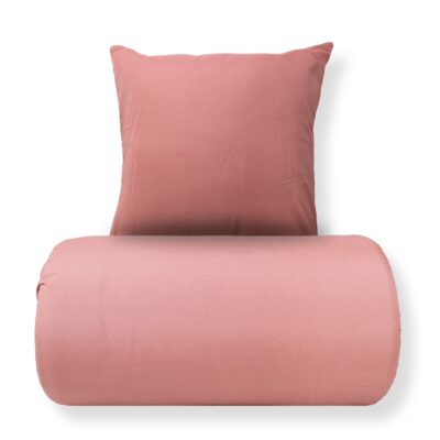 Dobbelt sengetøj 200x220 cm - Microfiber - Ensfarvet rosa