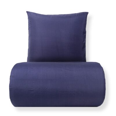Sengetøj 140x220 cm - Microfiber - Ensfarvet mørkeblå