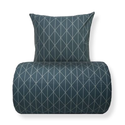 Dobbelt sengetøj 200x200 cm - 100% Bomuld - Vendbart med grønt harlequin design