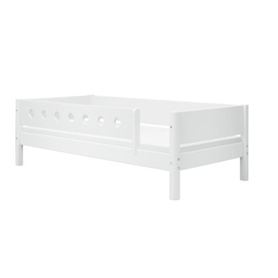 Flexa White Enkeltseng 90x200 cm m. Dots Sengehest - Hvid