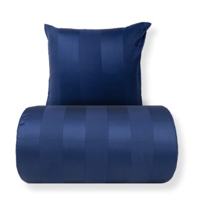Dobbelt sengetøj 240x220 cm - 100% bomuldssatin - Blå brede striber