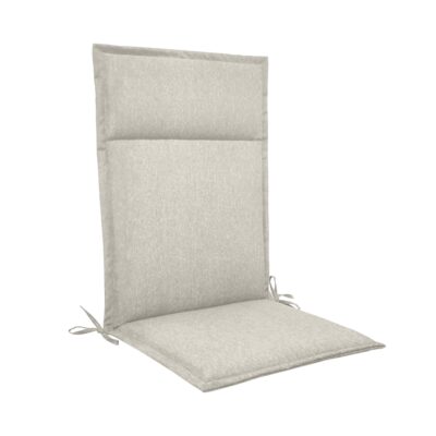 Havehynde til positionsstol - Luksus hynde 5 cm skum - Beige havehynde med høj ryg - Slidstærkt UV-resistent betræk - Nordstrand Home stolehynde