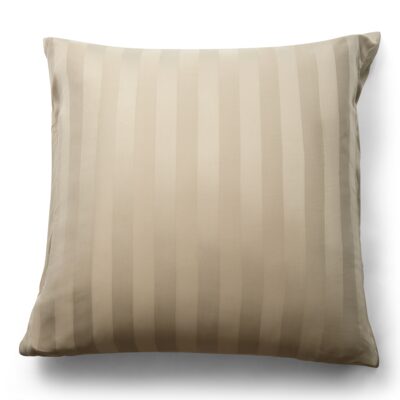 Bambus pudebetræk 60x63 cm - 100% bambus - Sandfarvet jacquardvævet striber