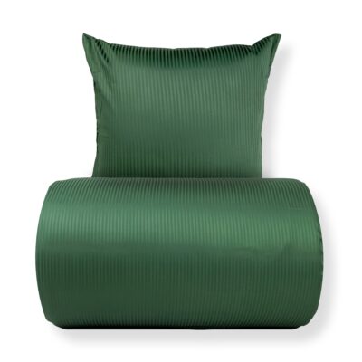 Sengetøj 150x210 cm - Egyptisk bomuld - Grønne jacquardvævede striber