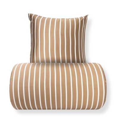 Bambus dobbelt sengetøj 240x220 cm - 100% bambus - Beige stribet