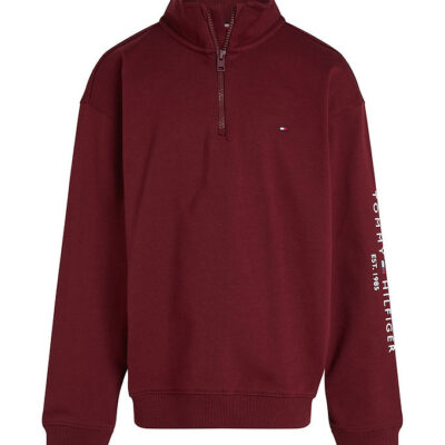 Tommy Hilfiger Sweatshirt - U Essential - Half Zip - Deep Rouge