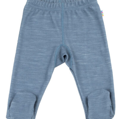 Joha Leggings m. Fødder - Uld/Bambus - Blå