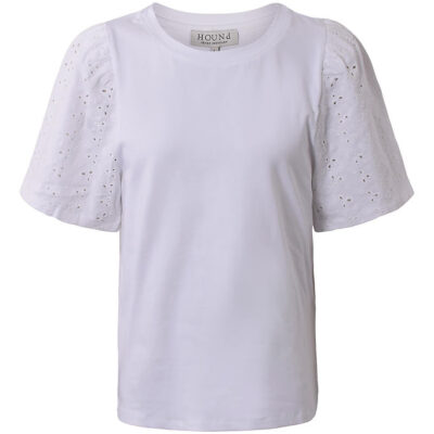 Hound T-Shirt - Puff Sleve Top - White