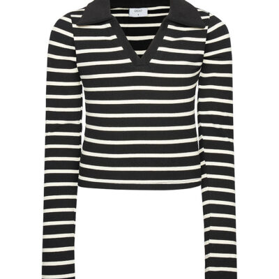 Grunt Bluse - GRWiky - Black-Off White