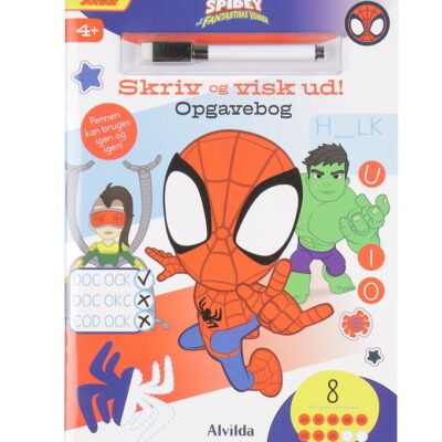 Alvilda Opgavebog - Skriv Og Visk Ud - Marvel Spidey