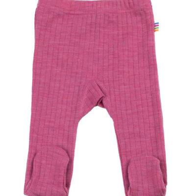 Joha Leggings m. Fødder - Uld - Hindbær