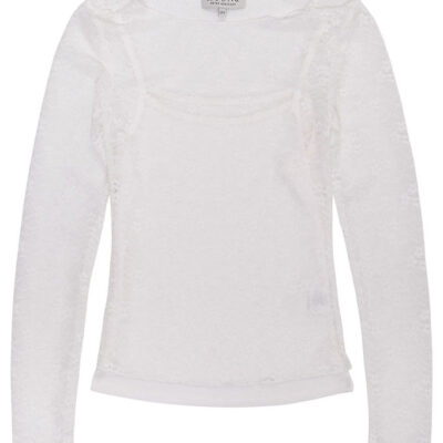 Hound Bluse - Lace - Off White m. Hulmønster