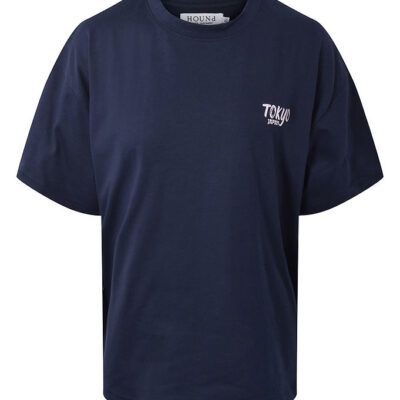 Hound T-shirt - Oversized - Navy m. Print