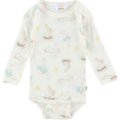 Joha Body l/æ - Uld/Silke - OffWhite m. Print