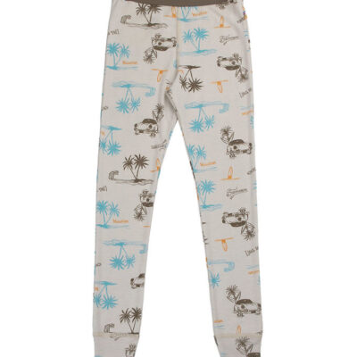 Joha Leggings - Uld/Silke - Beige m. Print
