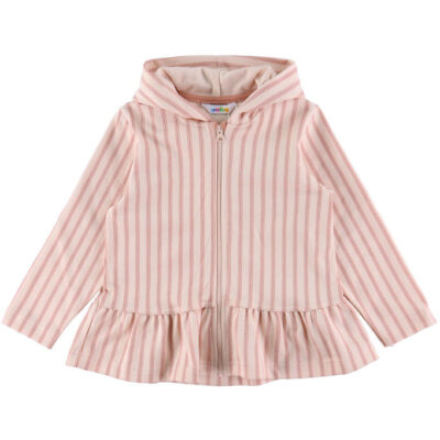 Joha Cardigan - Lyserød m. Striber