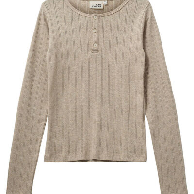 Sofie Schnoor Bluse - PetriciaSY Poientelle - Beige m. hulmønste