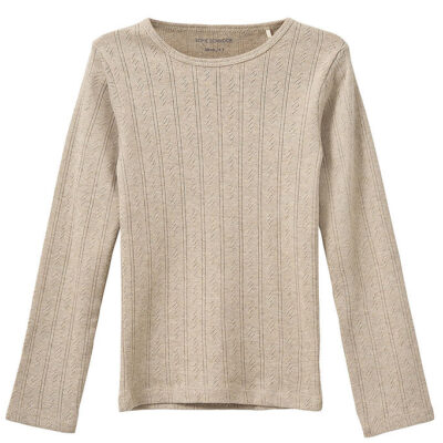Sofie Schnoor Bluse - PetriciaSY Pointelle - Beige m. Hulmønster