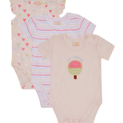 Hust and Claire Body k/æ - 3-pak - Bella - White/Rosa