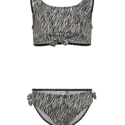 Kids Only Bikini - KogBeach - Cloud Dancer/Boho Zebra/Black