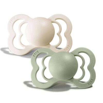 Bibs Supreme - 2-pak, Str. 1 (0-6 Mdr.), Symmetrisk - Silikone,