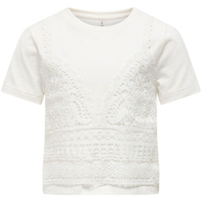 Kids Only T-shirt - KogBetsy - Cloud Dancer m. Hulmønster