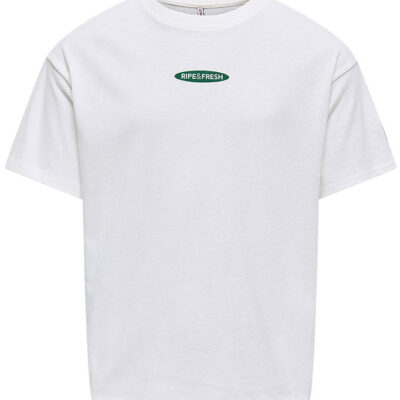 Kids Only T-shirt - KogPhoebe Life - Cloud Dancer/Guava