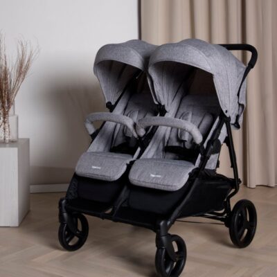Beemoo Twin Shopper Søskende- & Tvillingevogn, Grey Mélange