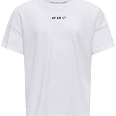 Kids Only T-shirt - kogCarrie - Bright White/Cherry