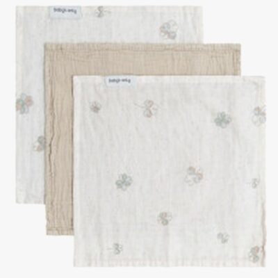Baby's Only Tender Bomuldsstofble 3-pak, Beige/Clover