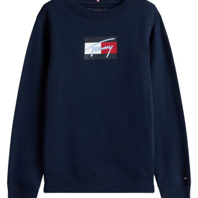 Tommy Hilfiger Sweatshirt - Script Flag - Dark Night Navy