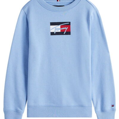 Tommy Hilfiger Sweatshirt - Script Flag - Cloudy Blue