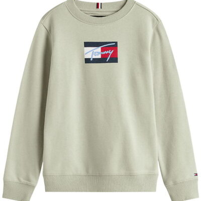 Tommy Hilfiger Sweatshirt - Script Flag - Misty Sage Green